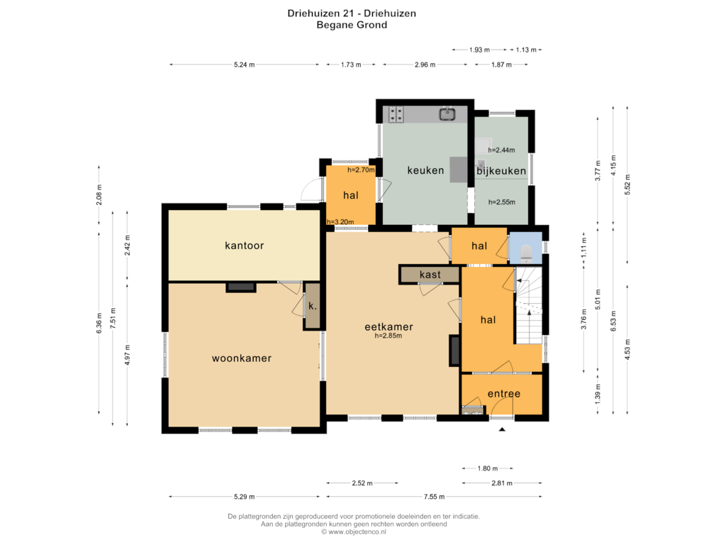 Bekijk plattegrond van BEGANE GROND van Driehuizen 21