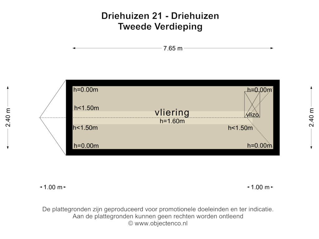 Bekijk plattegrond van TWEEDE VERDIEPING van Driehuizen 21