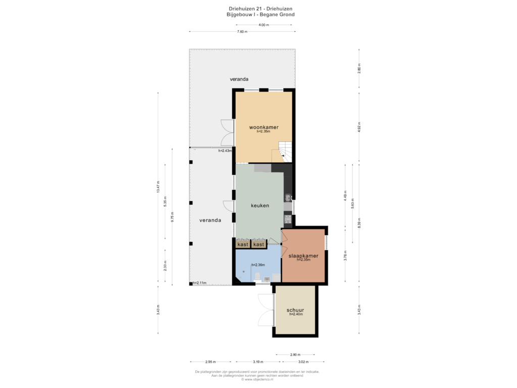 Bekijk plattegrond van BIJGEBOUW  I - BEGANE GROND van Driehuizen 21