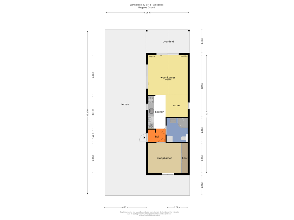 Bekijk plattegrond van BEGANE GROND van Winkeldijk 30-B13