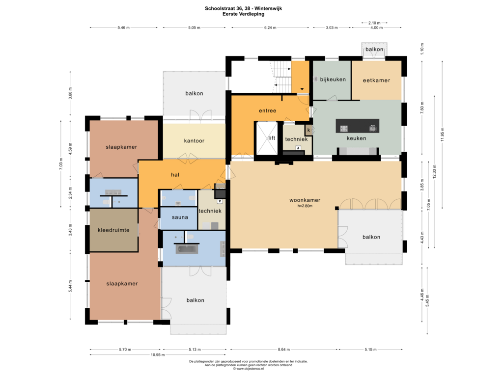 View floorplan of EERSTE VERDIEPING of Schoolstraat 38