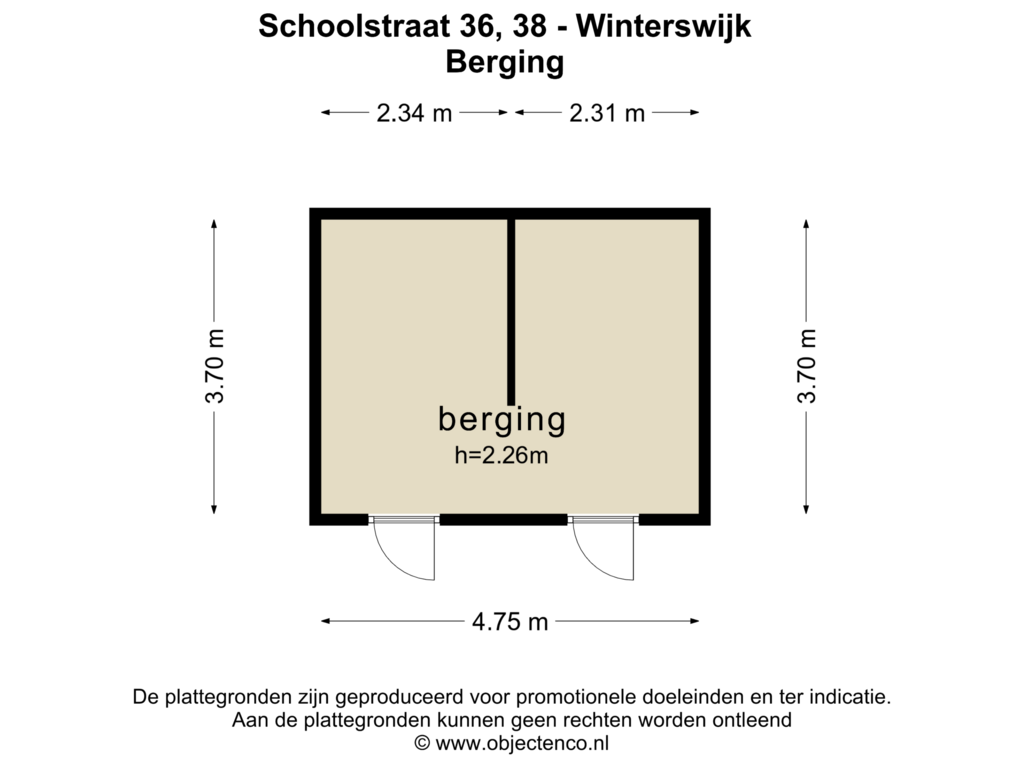 View floorplan of BERGING of Schoolstraat 38