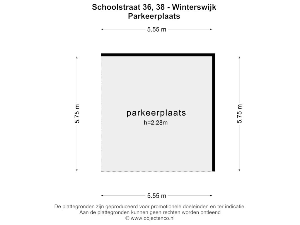 View floorplan of PARKEERPLAATS of Schoolstraat 38