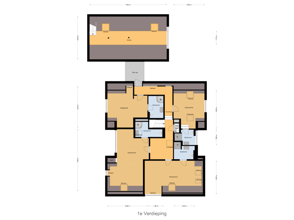 Bekijk plattegrond van 1e Verdieping van Hegewei 2