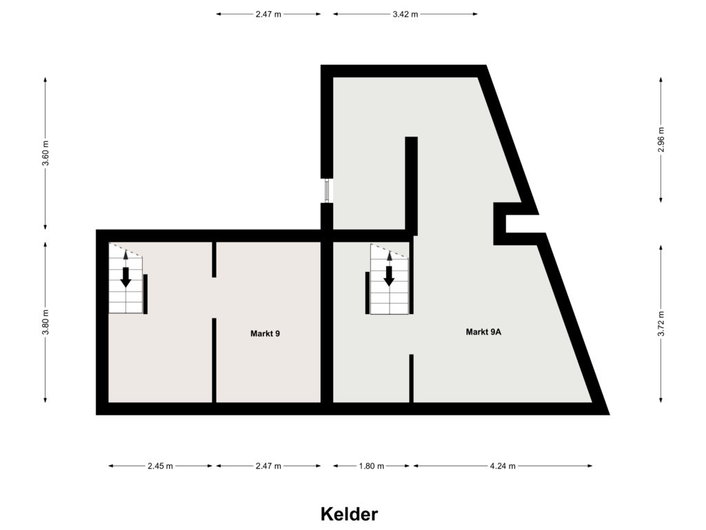 View floorplan of Kelder of Markt 9