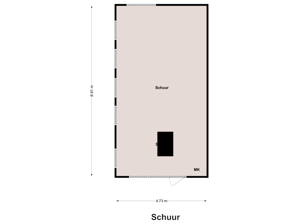 View floorplan of Schuur of Markt 9