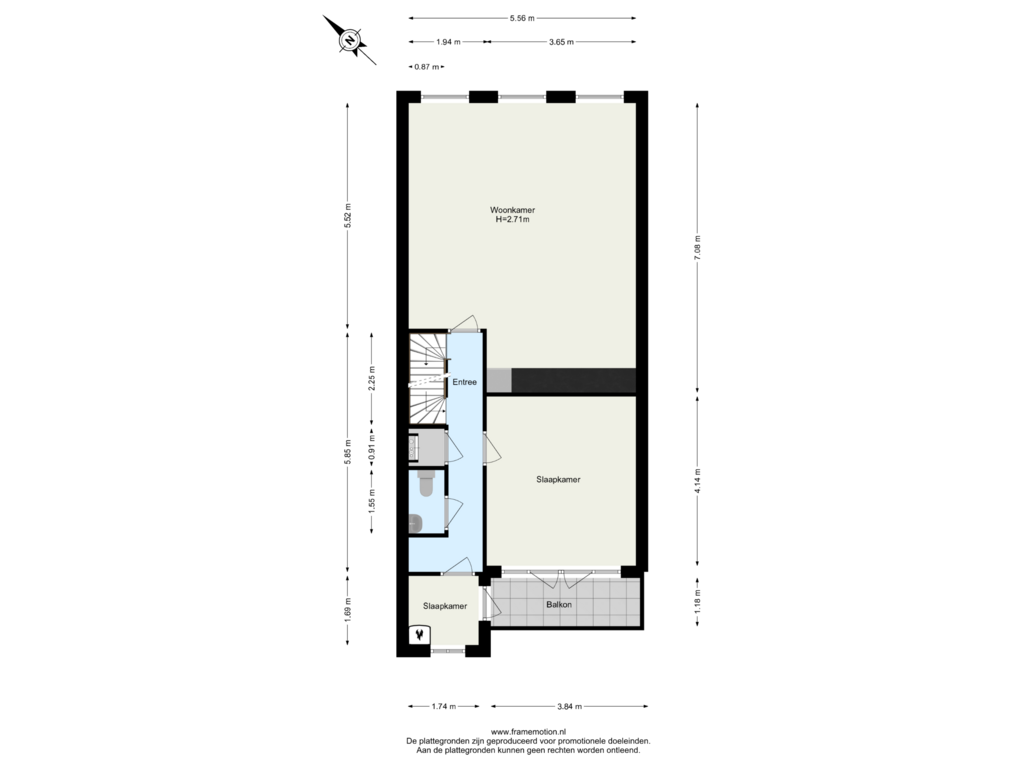 View floorplan of Verdieping 1 of Katendrechtse Lagedijk 484-B