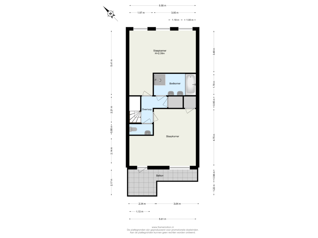 View floorplan of Verdieping 2 of Katendrechtse Lagedijk 484-B