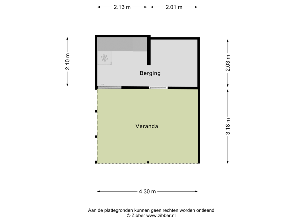 Bekijk plattegrond van Berging van Achtergaardsestraat 25