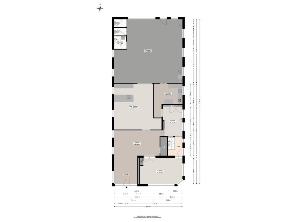 View floorplan of Begane grond of Noorderstraat 179