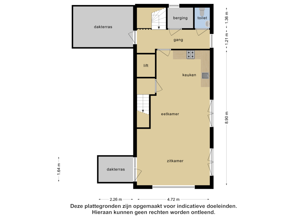 View floorplan of 1e verdieping of Havenstraat 1