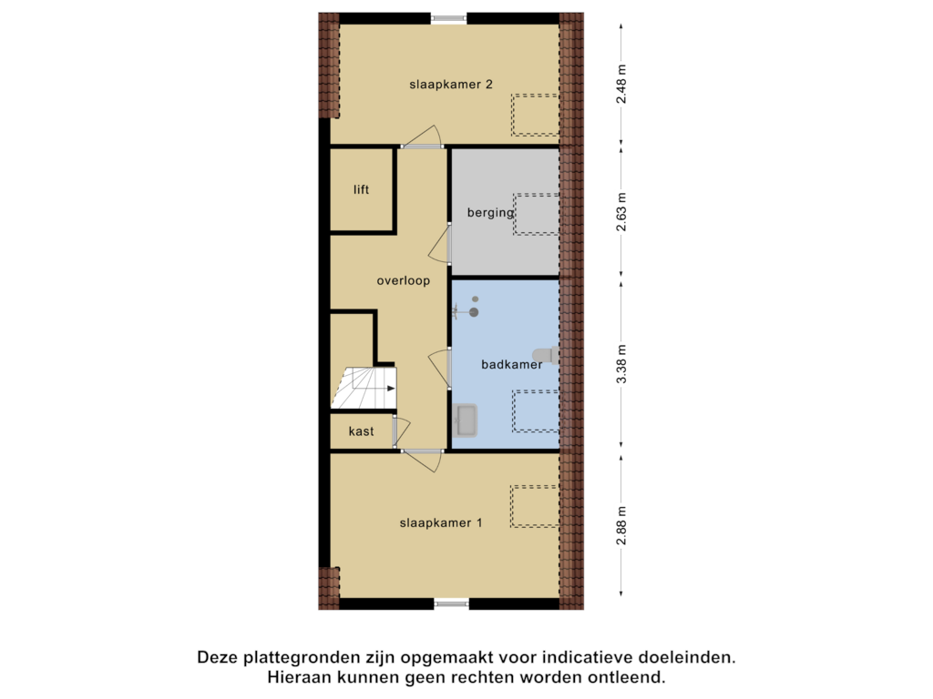 View floorplan of 2e verdieping of Havenstraat 1