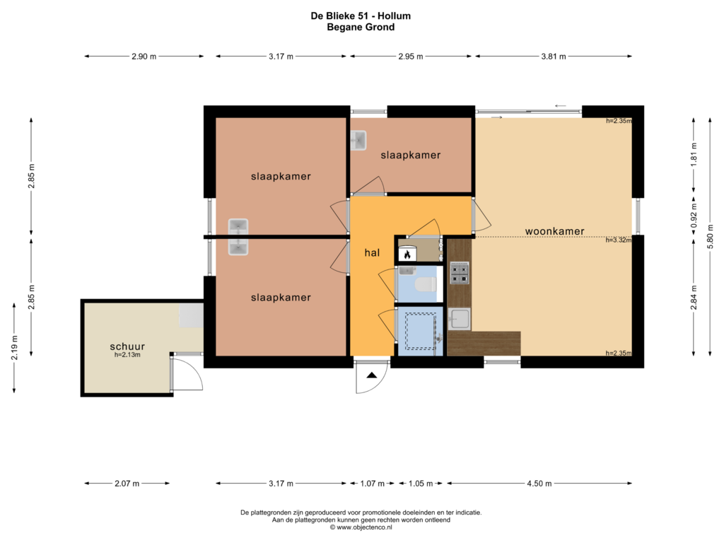 View floorplan of BEGANE GROND of De Blieke 51