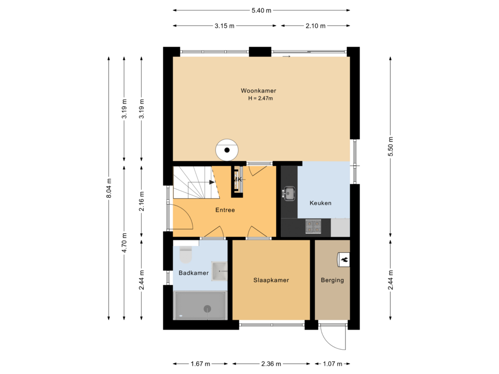 Bekijk plattegrond van Begane grond van Raaijweg 25-238