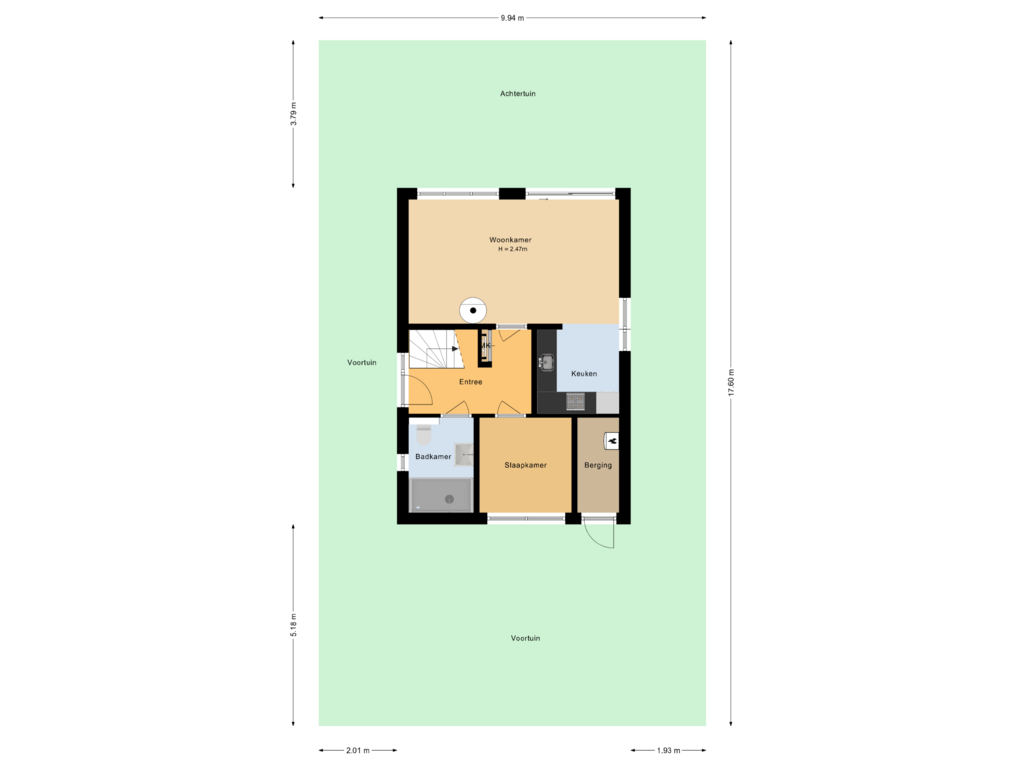 Bekijk plattegrond van Situatie van Raaijweg 25-238