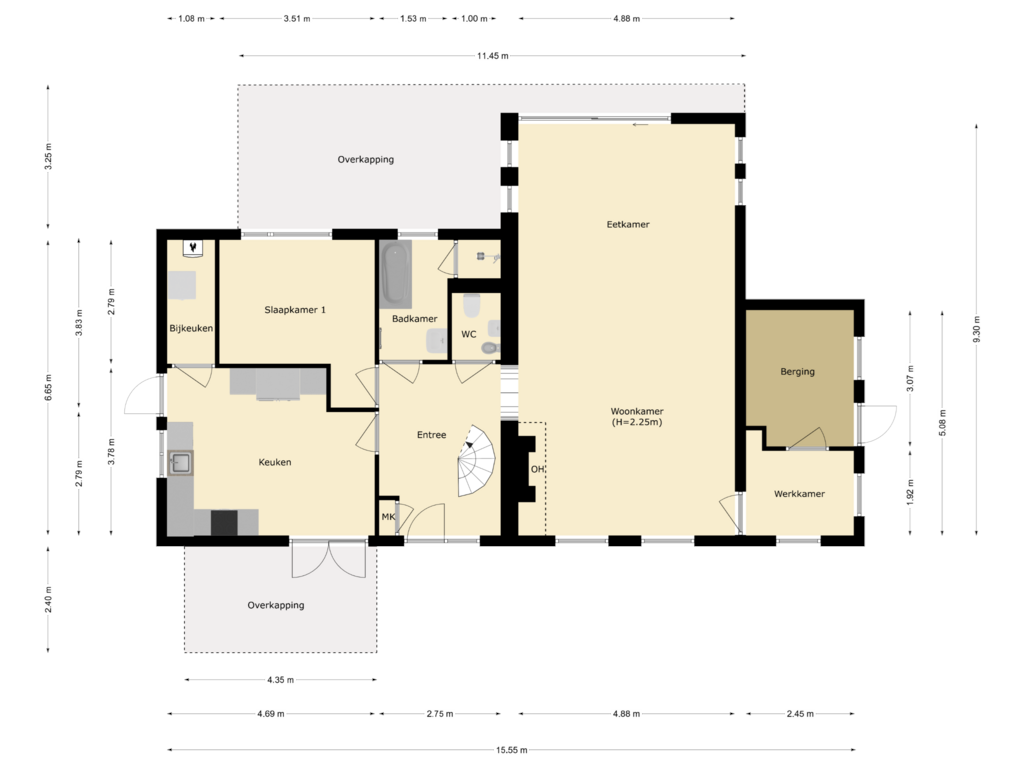 Bekijk plattegrond van begane grond van Dorpsweg 50