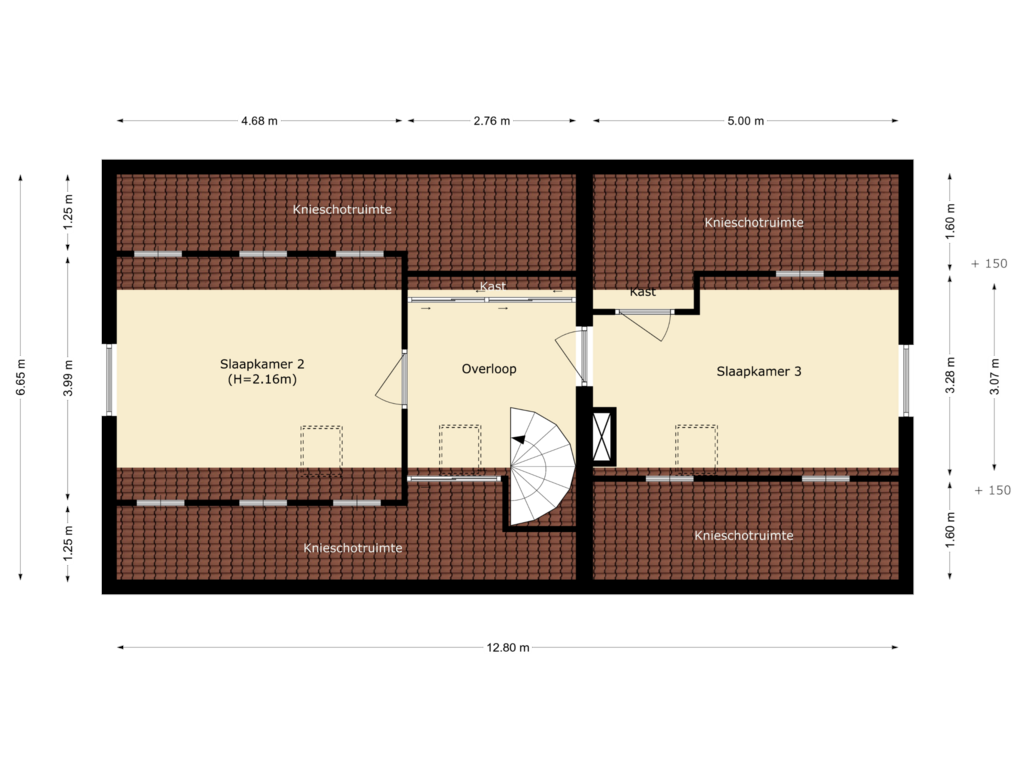 Bekijk plattegrond van eerste verdieping van Dorpsweg 50