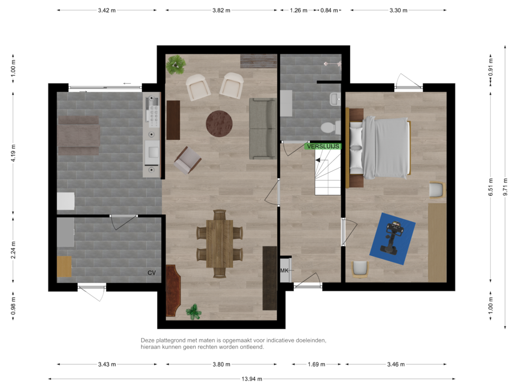 View floorplan of First floor of Brandstraat 3