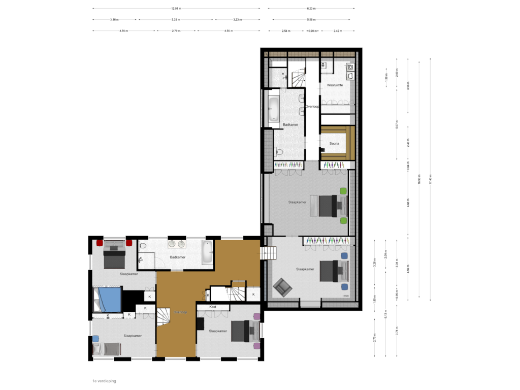 Bekijk plattegrond van 1e verdieping van Zuideinde 36