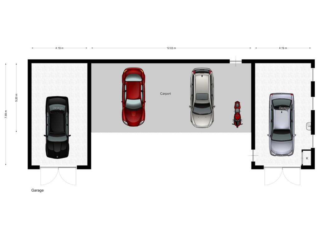 Bekijk plattegrond van Garage van Zuideinde 36