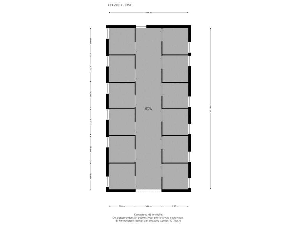 Bekijk plattegrond van szal 3 van Kampsteeg 45