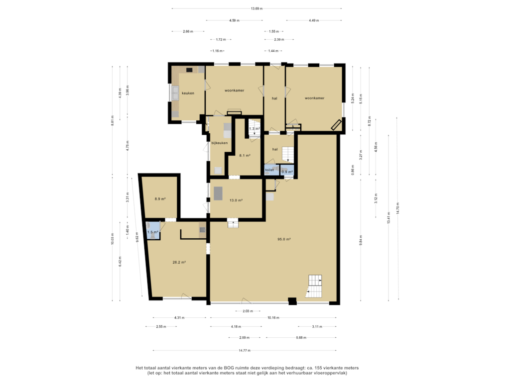 Bekijk plattegrond van begane grond van Onze Lieve Vrouwestraat 30