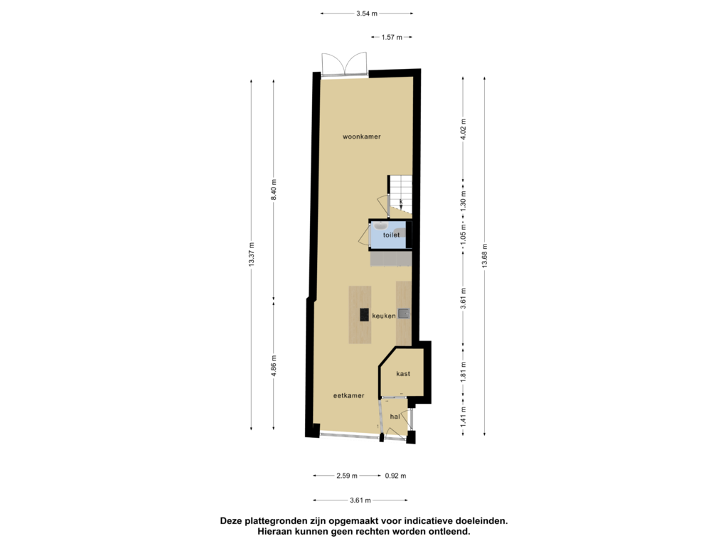 Bekijk plattegrond van Begane grond van Lange Noordstraat 52