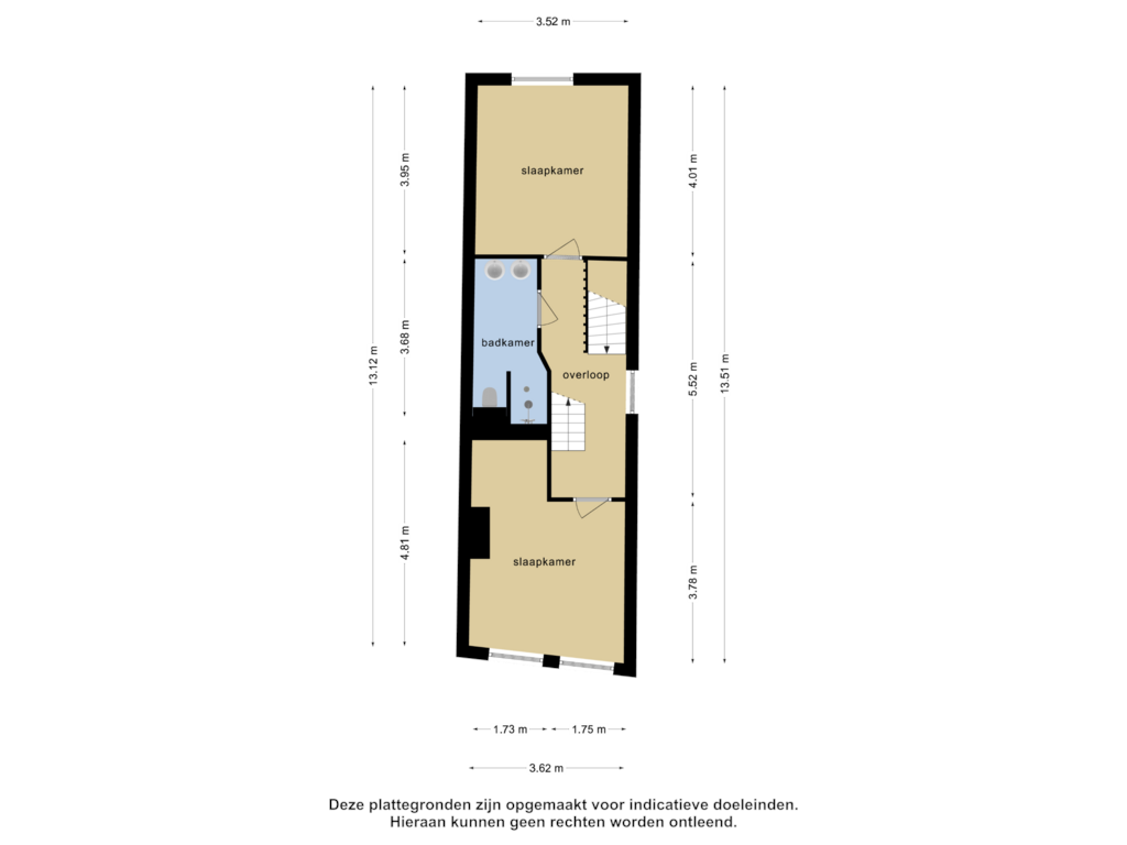 Bekijk plattegrond van 1e verdieping van Lange Noordstraat 52