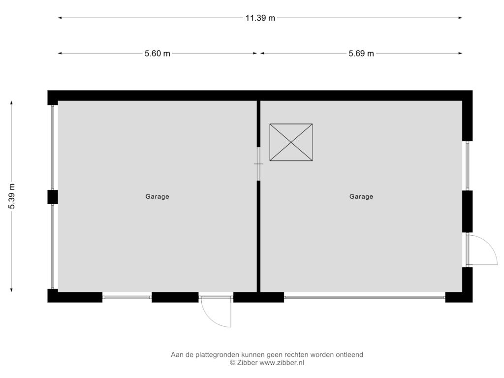 View floorplan of Garage of Binnenpad 20