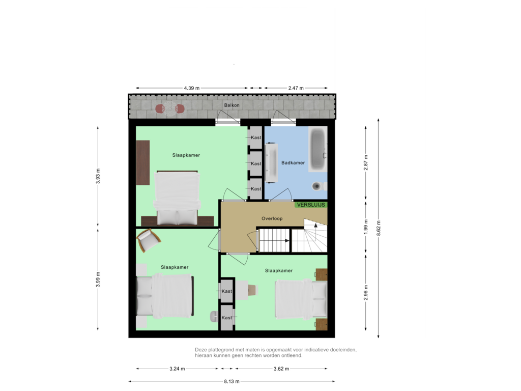 Bekijk plattegrond van 1e verdieping van Christiaansenstraat 3