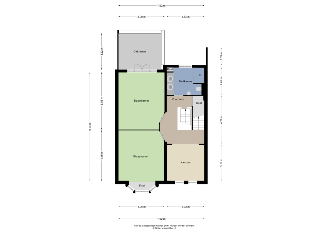 View floorplan of Eerste verdieping of Keullerstraat 3