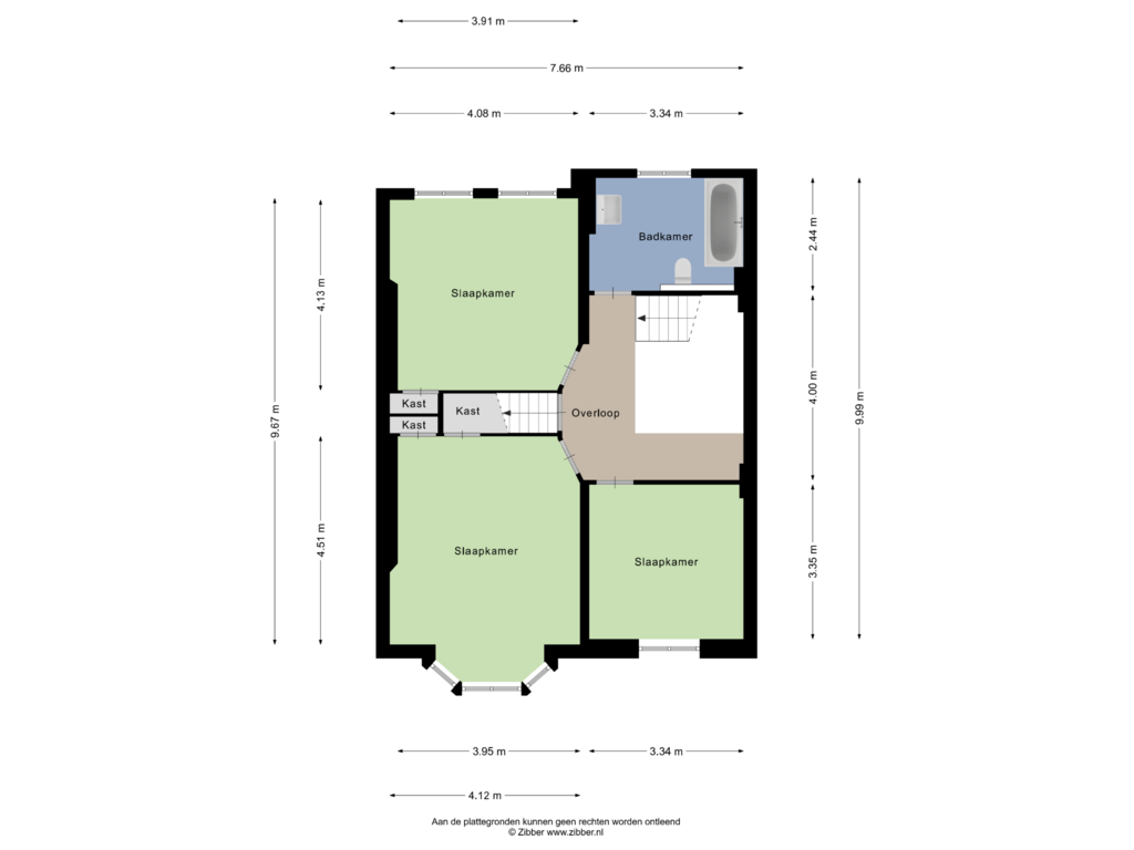 View floorplan of Tweede verdieping of Keullerstraat 3