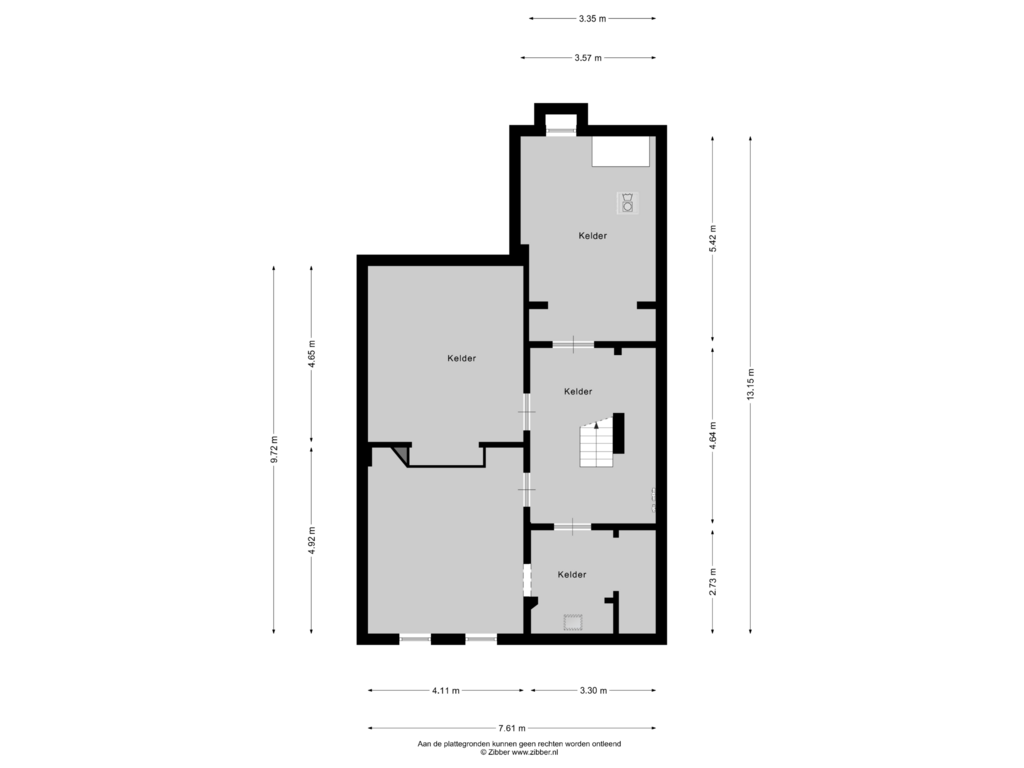 View floorplan of Souterrain of Keullerstraat 3