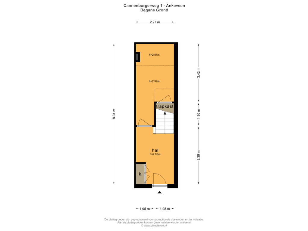 View floorplan of BEGANE GROND of Cannenburgerweg 1