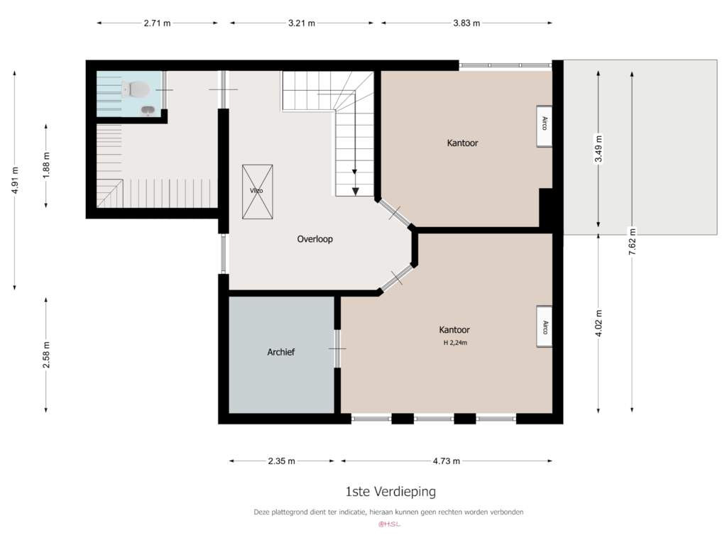 Bekijk plattegrond van Verdieping 1 van Heerstraat Zuid 2