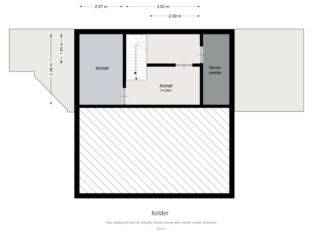 Bekijk plattegrond van Souterrain van Heerstraat Zuid 2