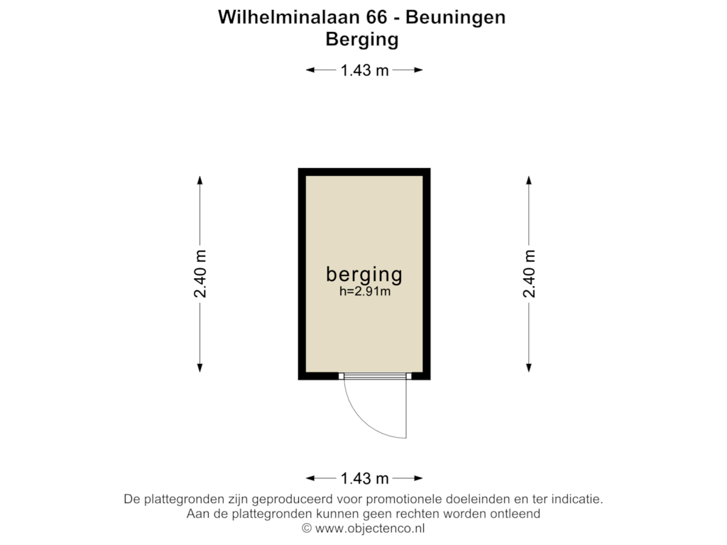 View floorplan of BERGING of Wilhelminalaan 66