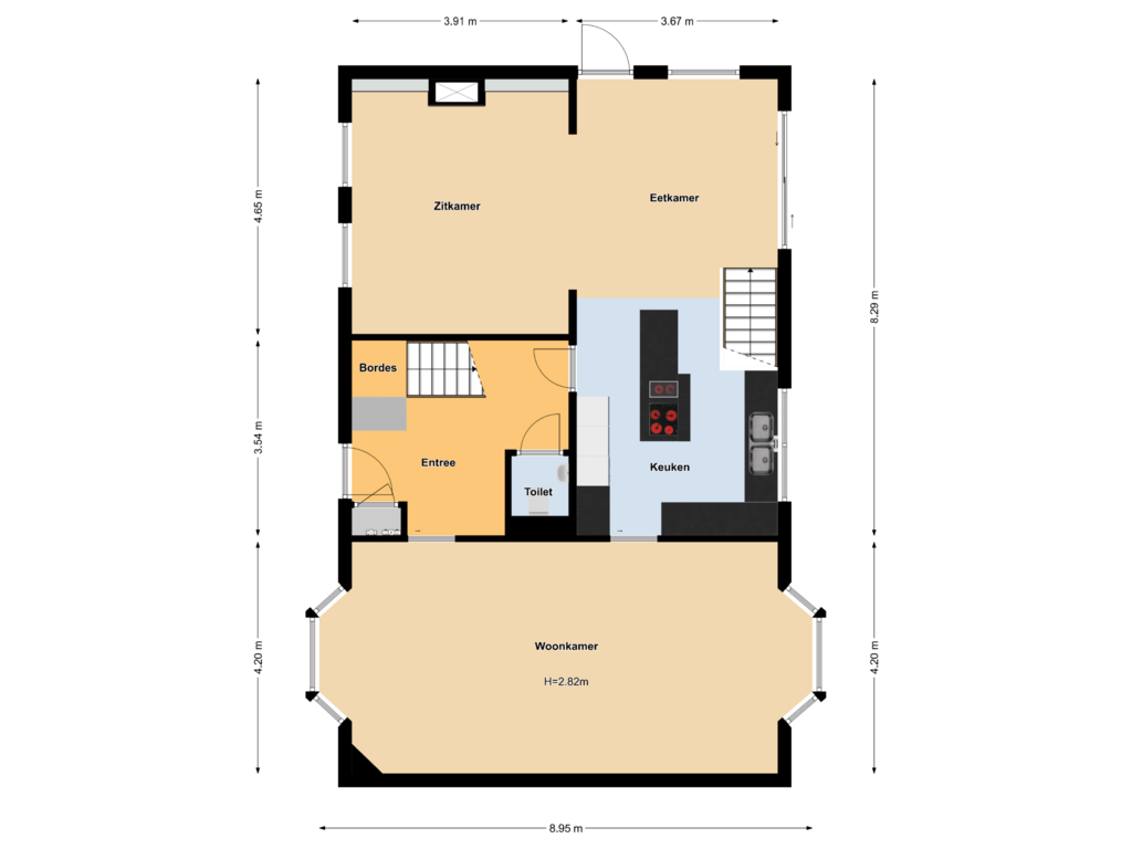 Bekijk plattegrond van Begane grond van Brugstraat 12