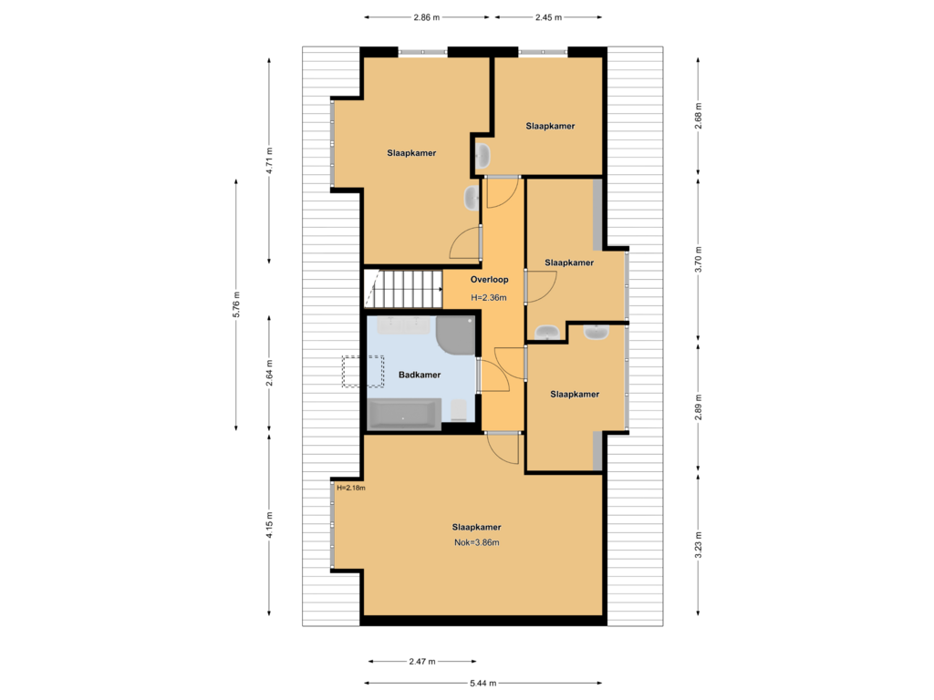 Bekijk plattegrond van Verdieping van Brugstraat 12