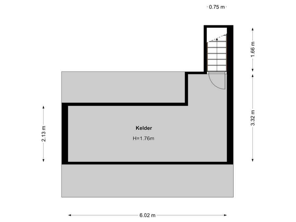 Bekijk plattegrond van Kelder van Brugstraat 12