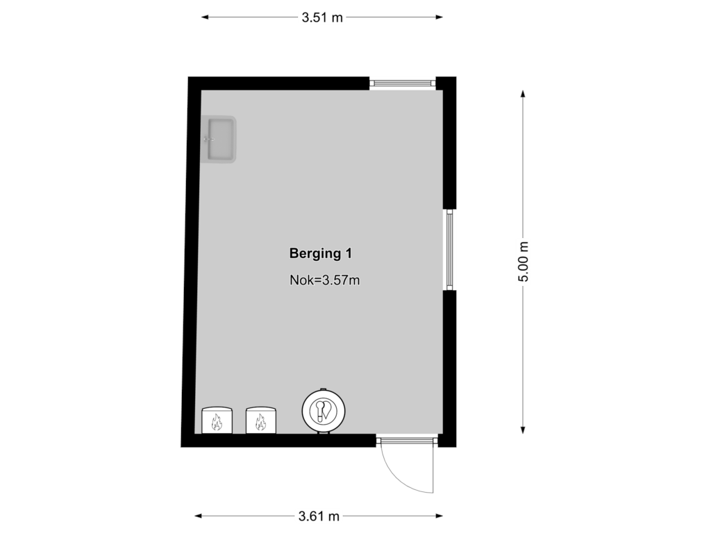 Bekijk plattegrond van Berging 1 van Brugstraat 12