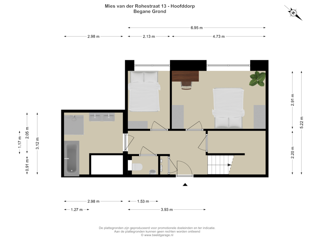 Bekijk plattegrond van Begane Grond van Mies van der Rohestraat 13