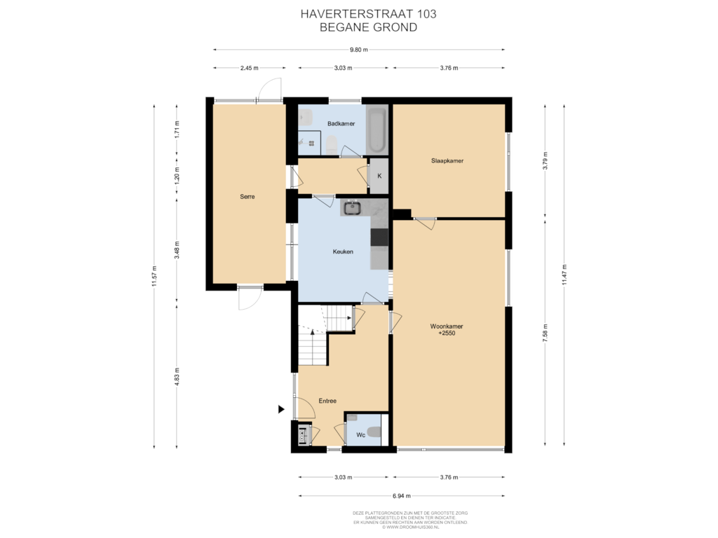 Bekijk plattegrond van Begane grond van Haverterstraat 103