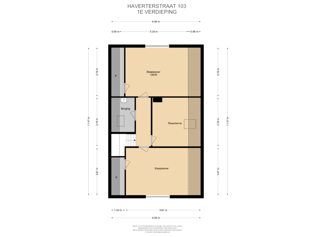 Bekijk plattegrond van 1E Verdieping van Haverterstraat 103