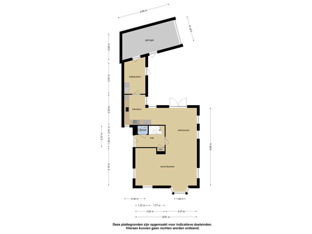 View floorplan of Begane grond of Comm d Vos v Steenwijklaan 36