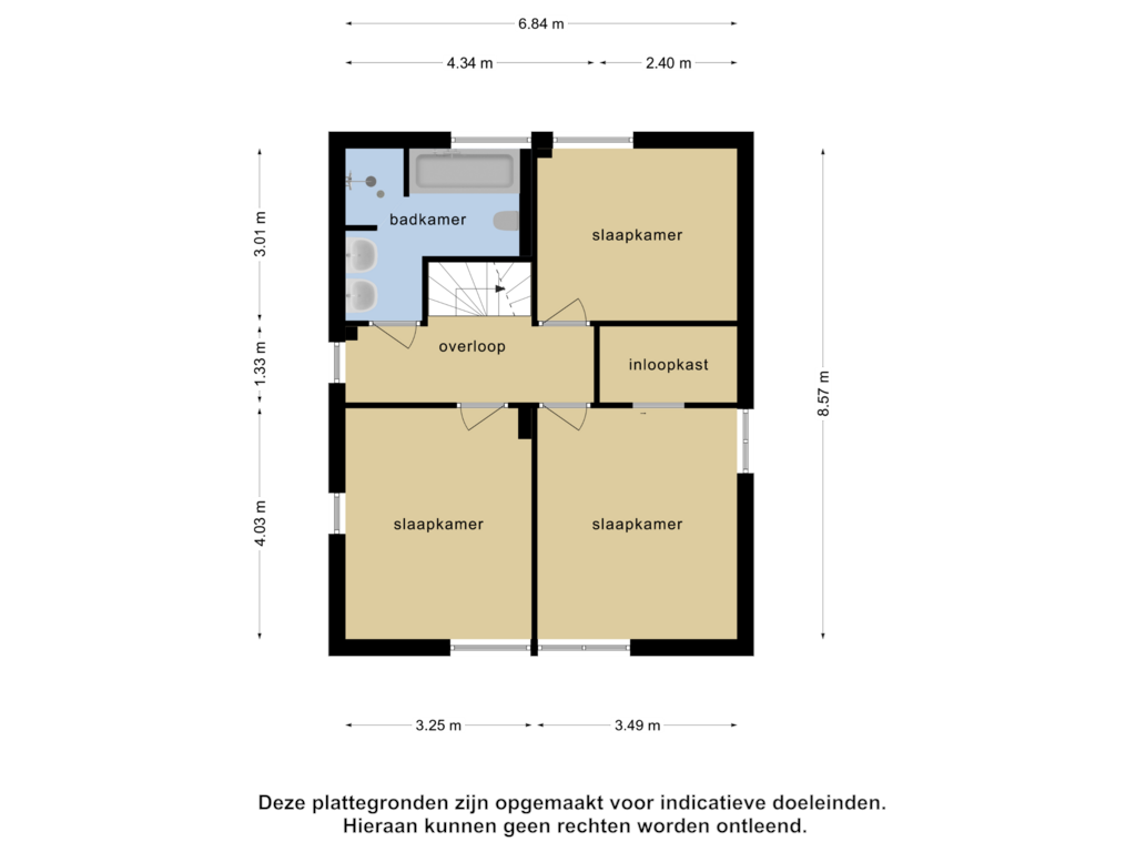 View floorplan of 1e verdieping of Comm d Vos v Steenwijklaan 36