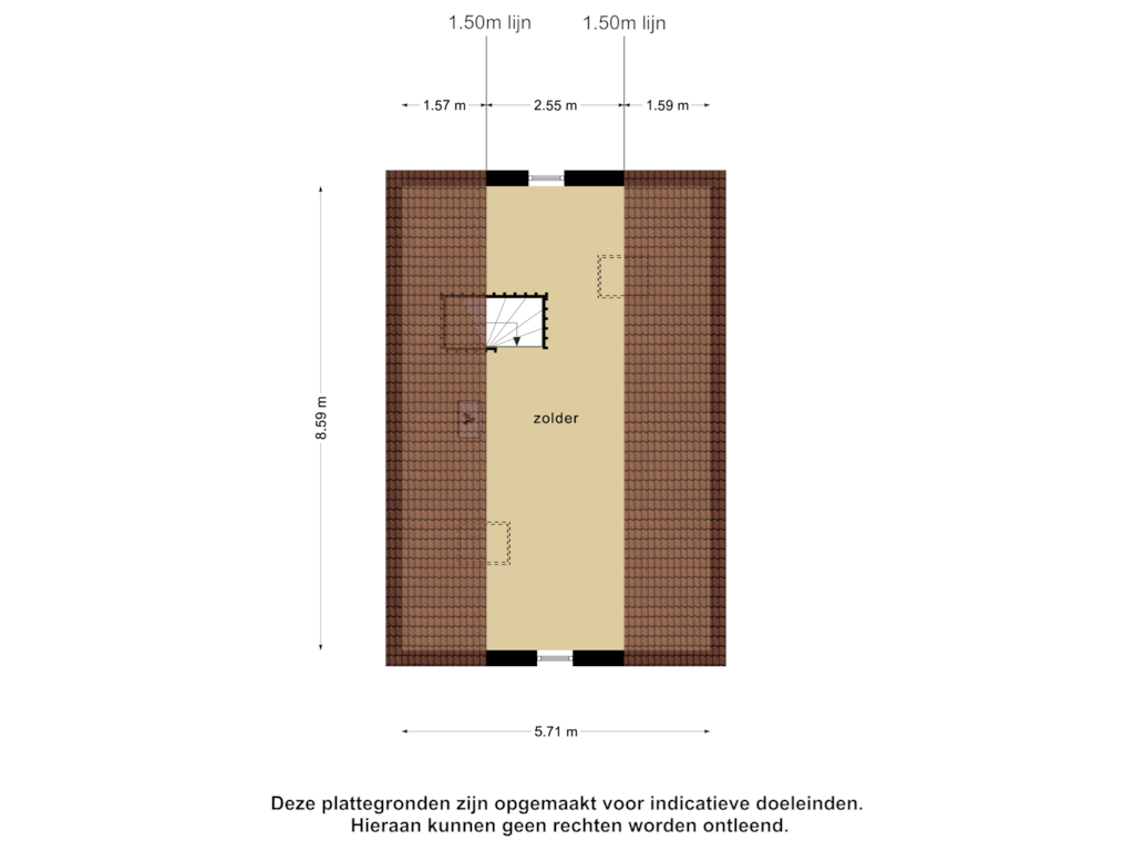 View floorplan of 2e verdieping of Comm d Vos v Steenwijklaan 36