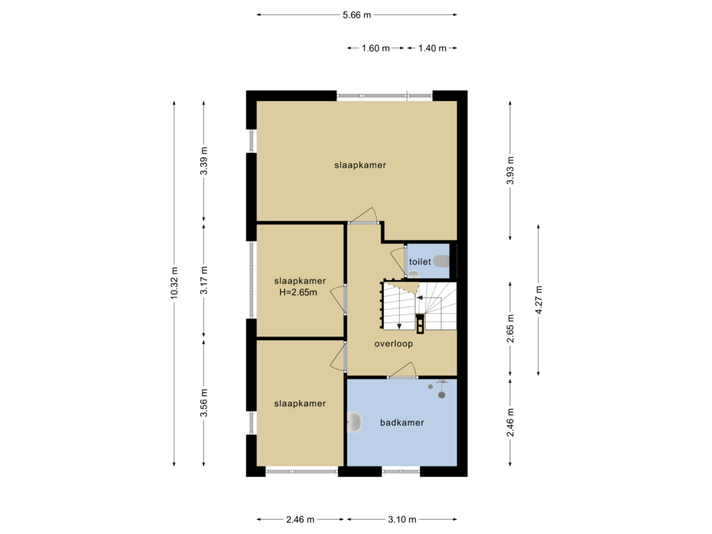 Bekijk plattegrond van 1e verdieping van Kruilier 17