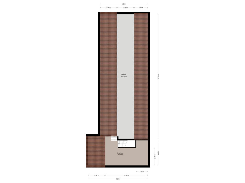 Bekijk plattegrond van Garage Vliering van Koningsstraat 6