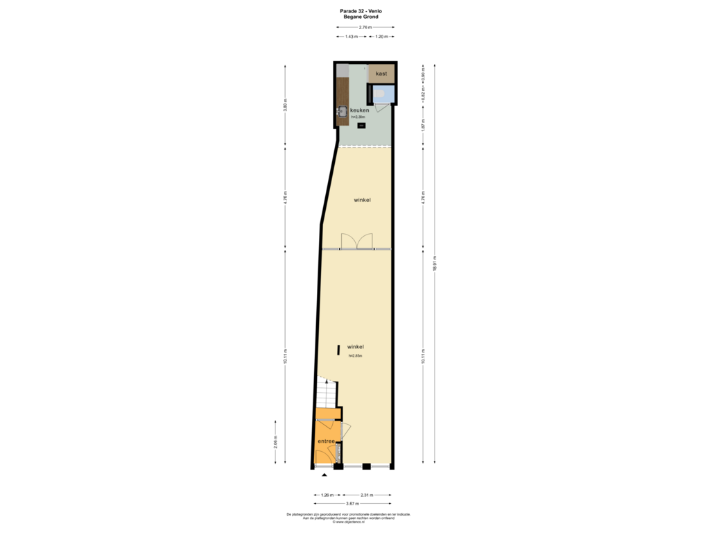 View floorplan of Begane Grond of Parade 32-32 A